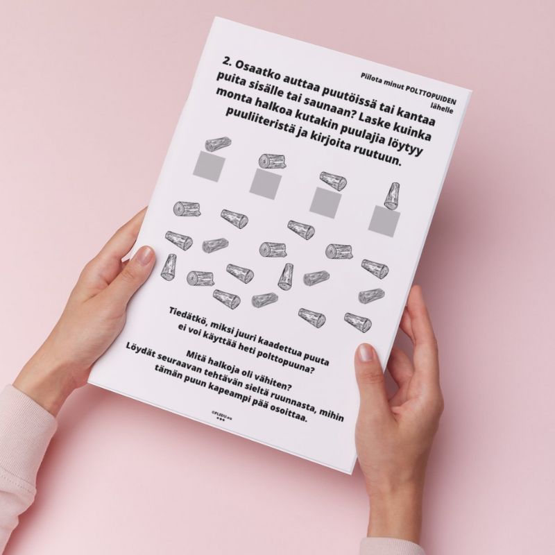Alle kouluikäisten tulostettava ja opettavainen pakopeli teemalla mökkeily & pikkuapurit malli